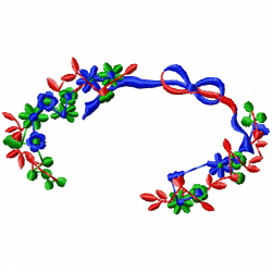 Flowers And Tree Embroidery Design 12